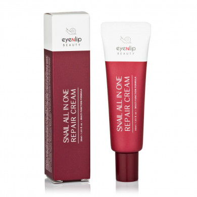 Многофункциональный восстанавливающий крем с муцином улитки, EYENLIP, Snail All In One Repair Cream, 30 мл купить в Украине 2 Многофункциональный восстанавливающий крем с муцином улитки, EYENLIP, Snail All In One Repair Cream, 30 мл купить в Украине 2