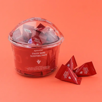 Антивозрастная ночная маска для лица с экстрактом красного вина AYOUME Enjoy Mini Sleeping Pack 3 г купить в Украине 3