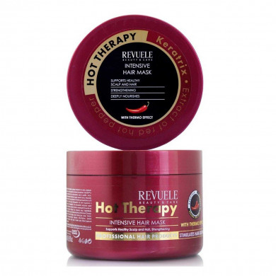 Интенсивно восстанавливающая маска для волос с термоэффектом Revuele Intensive Hot Therapy Hair Mask With Thermo Effect 500 мл купить в Украине 2