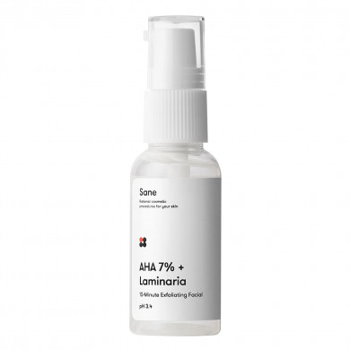 Пилинг для лица с фруктовыми кислотами и ламинарией Sane AHA 7% + Laminaria 10-Minute Exfoliating Facial 30 мл купить в Украине