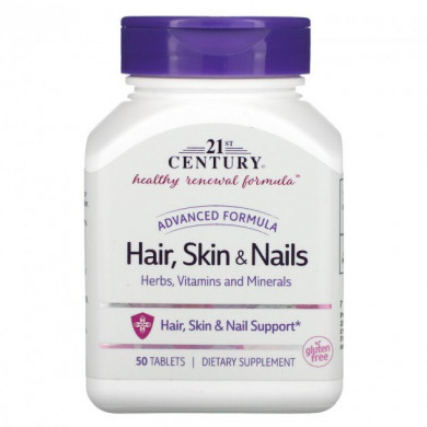 Комплекс для волос кожи и ногтей 21st Century Hair Skin & Nails 50 таблеток купить в Украине