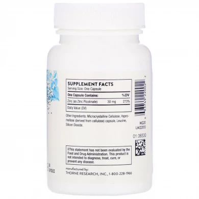 Цинк пиколинат Thorne Research Zinc Picolinate 30 мг 60 капсул купить в Украине 2