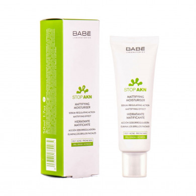 Увлажняющий матирующий крем для жирной и проблемной кожи Babe Laboratorios Stop Akn Skin Hidratante Moisturiser 50 мл купить в Украине