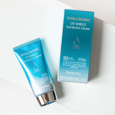 Легкий солнцезащитный крем с гиалуроновой кислотой Farm Stay Hyaluronic UV Shield Sun Block Cream SPF50+ PA+++ 50 мл купить в Украине 2