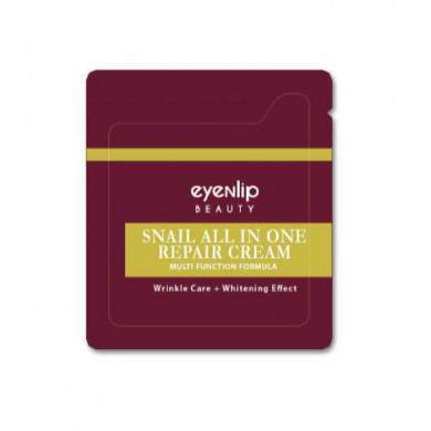 Многофункциональный восстанавливающий крем с муцином улитки, EYENLIP, Snail All In One Repair Cream, 1 мл (пробник) купить в Украине Многофункциональный восстанавливающий крем с муцином улитки, EYENLIP, Snail All In One Repair Cream, 1 мл (пробник) купить в Украине