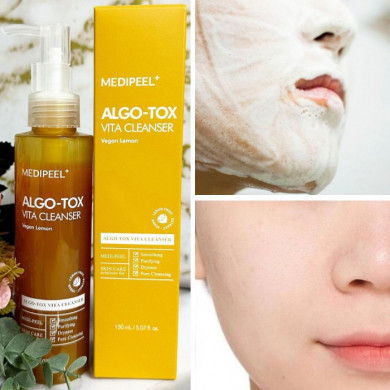 Детокс гель для глубокого очищения кожи с экстрактом лимона MEDI-PEEL Algo-Tox Vita Cleanser Vegan Lemon 150 мл (СРОК ДО 22.04.2026) купить в Украине